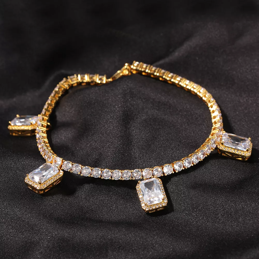 Tennis Anklet with cube charms