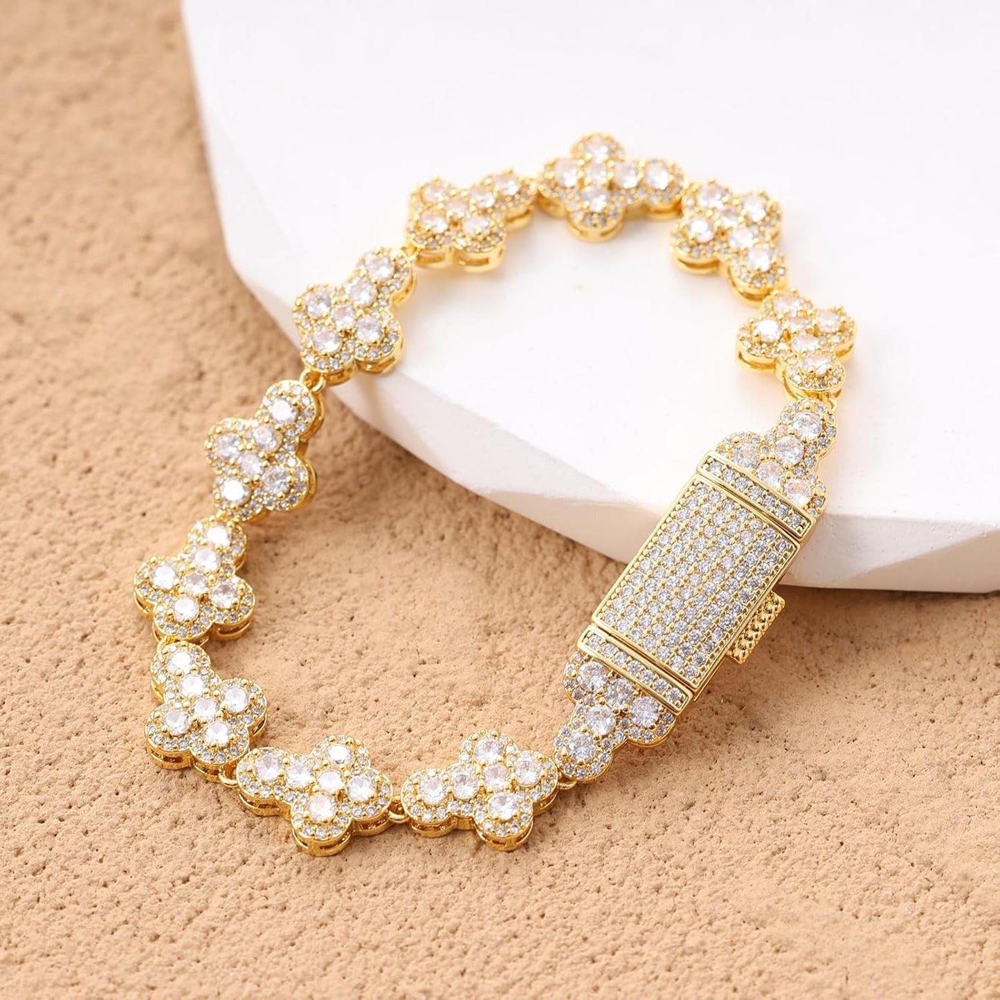 10mm Iced Cross Bracelet – Fully Iced CZ Bracelet