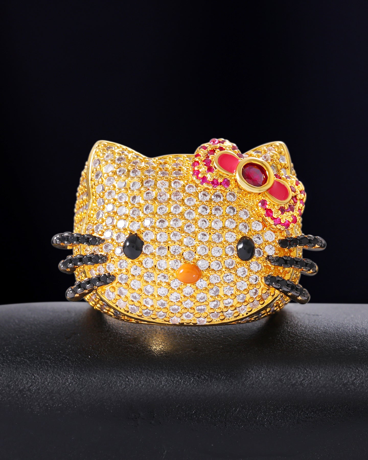 Iced out Kitty Ring