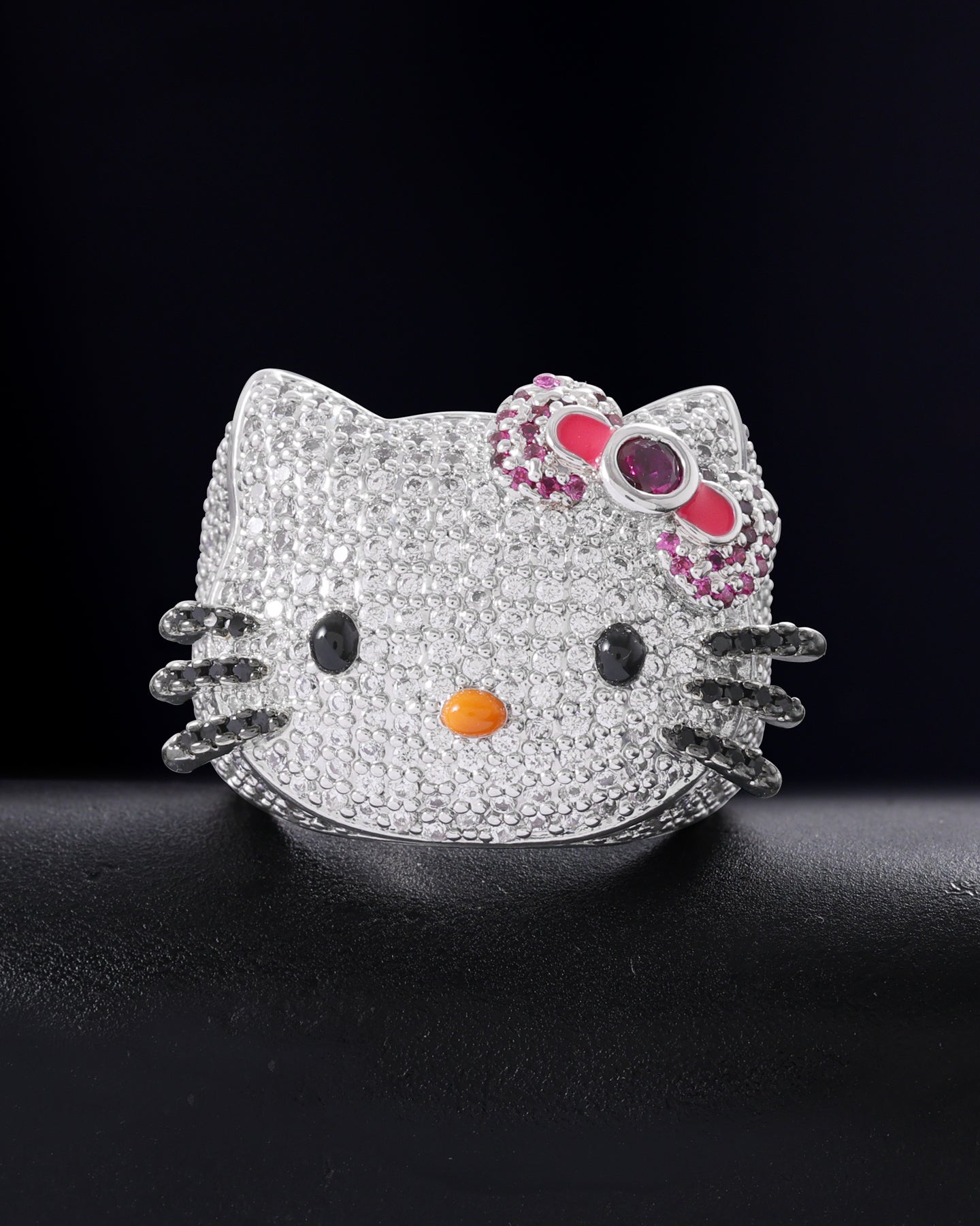 Iced out Kitty Ring