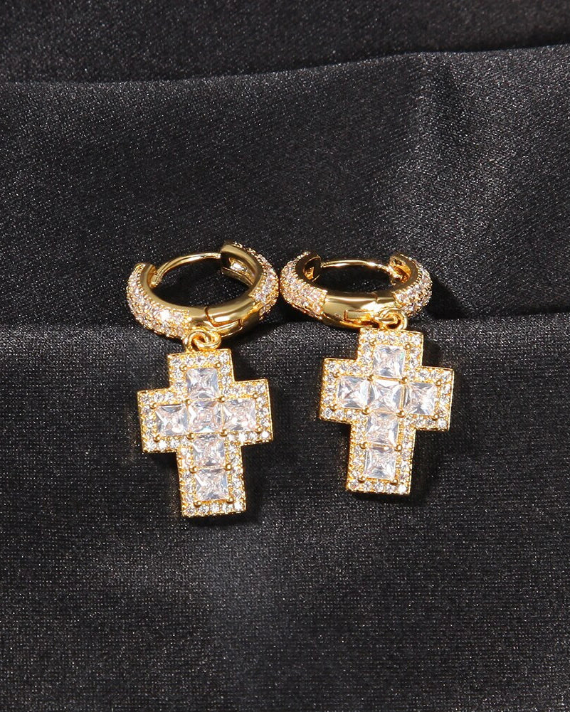 Cross Hoop Earrings