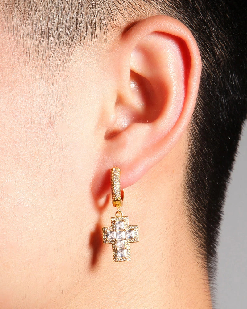 Cross Hoop Earrings