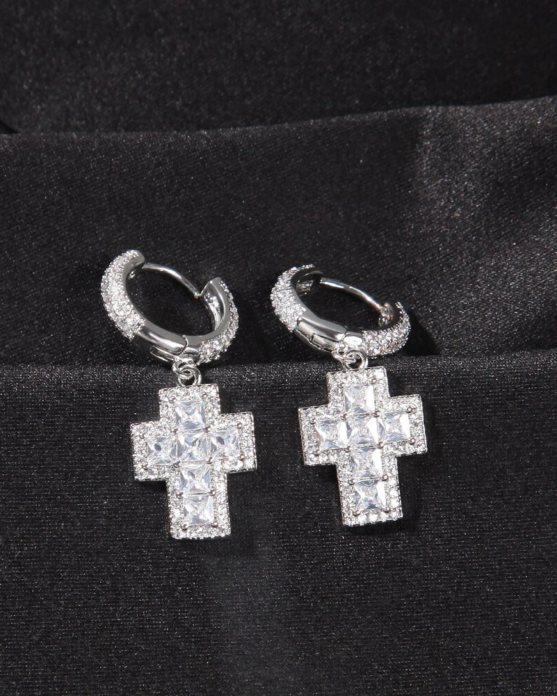 Cross Hoop Earrings