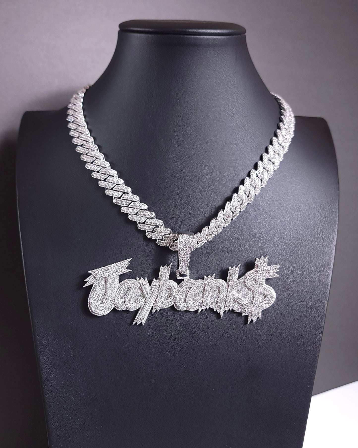 Fully Iced Trendy Custom Name Pendant