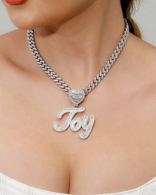 Love Baguette Nameplate Necklace