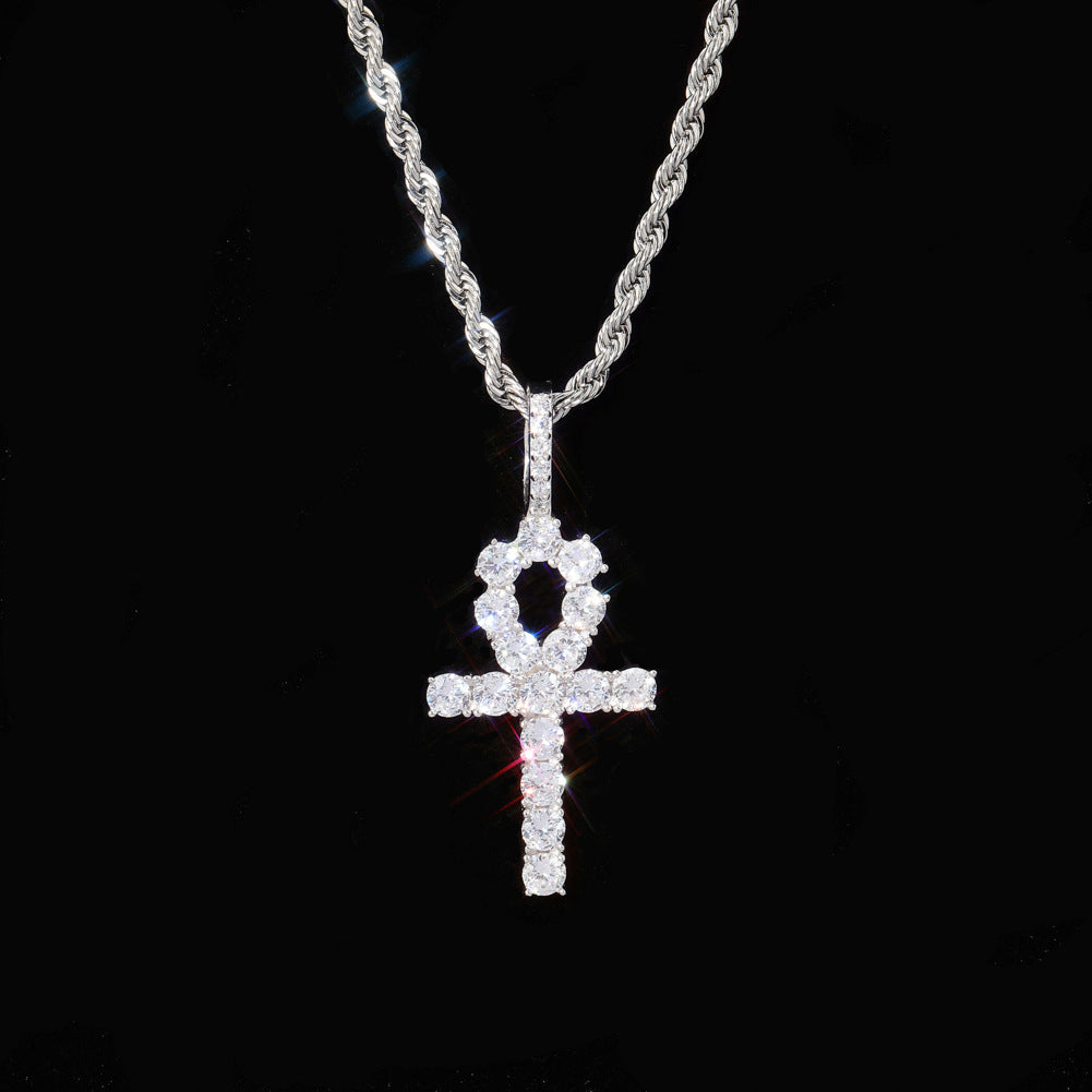 Iced Out Ankh Pendant 14K Gold Plated
