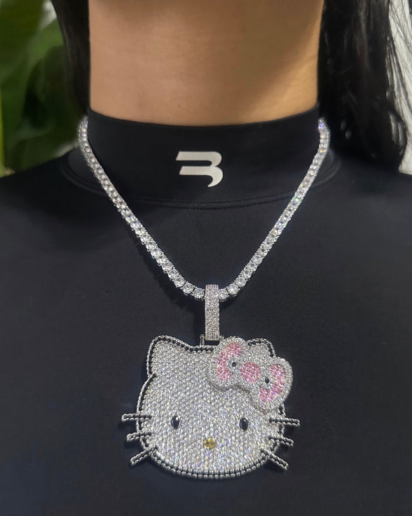 Iced Out Kitty Pendant