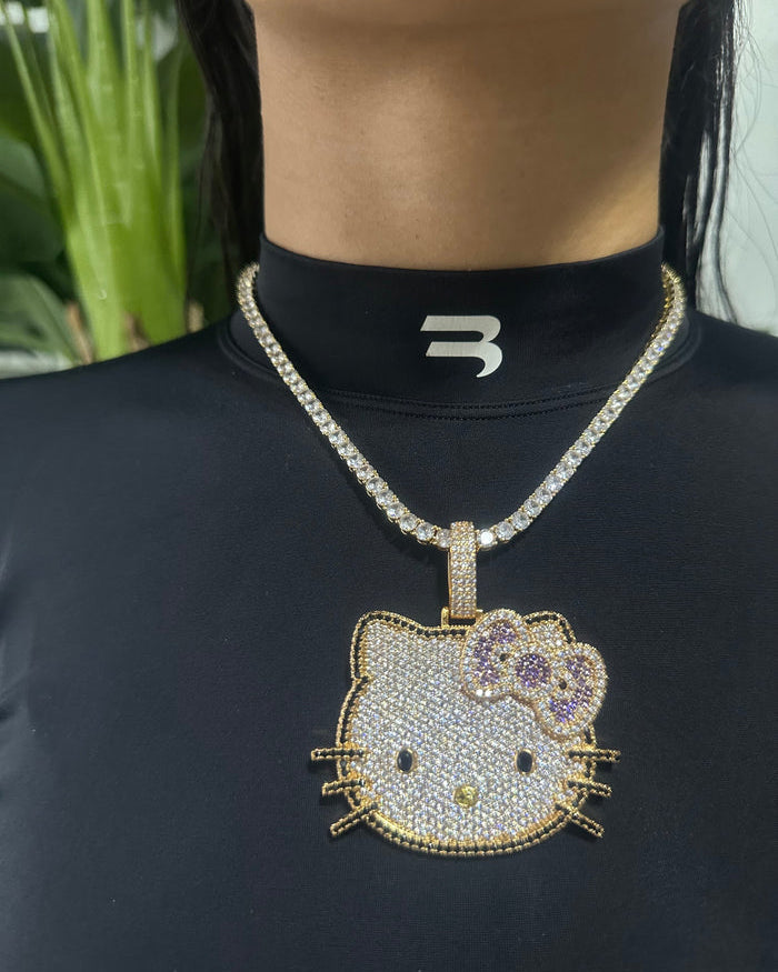 Iced Out Kitty Pendant