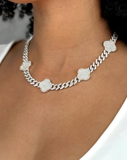 Lucky Clover Cuban Link Necklace