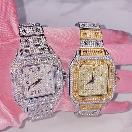 ICED SQUARE FACE WATCH