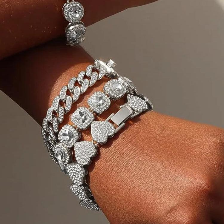 MEGAN DRIP STACK – 4PC Bling Bracelet Set