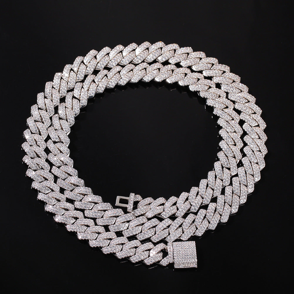 14MM Two Row Prong Cuban Necklace for Man
