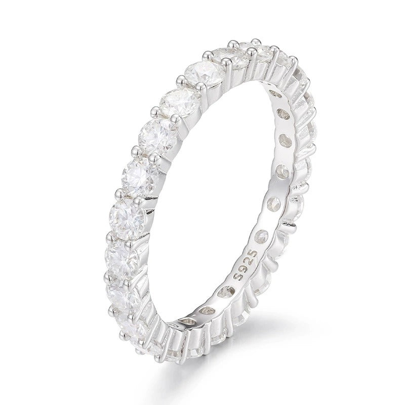 S925 VVS MOISSANITE SINGLE-ROW ETERNITY RING
