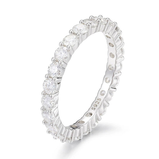 S925 VVS MOISSANITE SINGLE-ROW ETERNITY RING