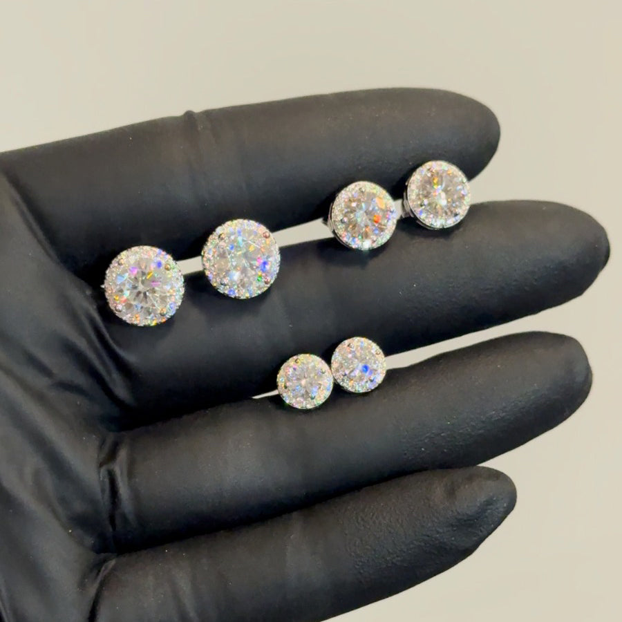 VVS1 Moissanite Halo Studs
