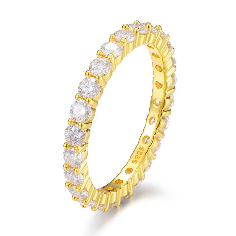 S925 VVS MOISSANITE SINGLE-ROW ETERNITY RING