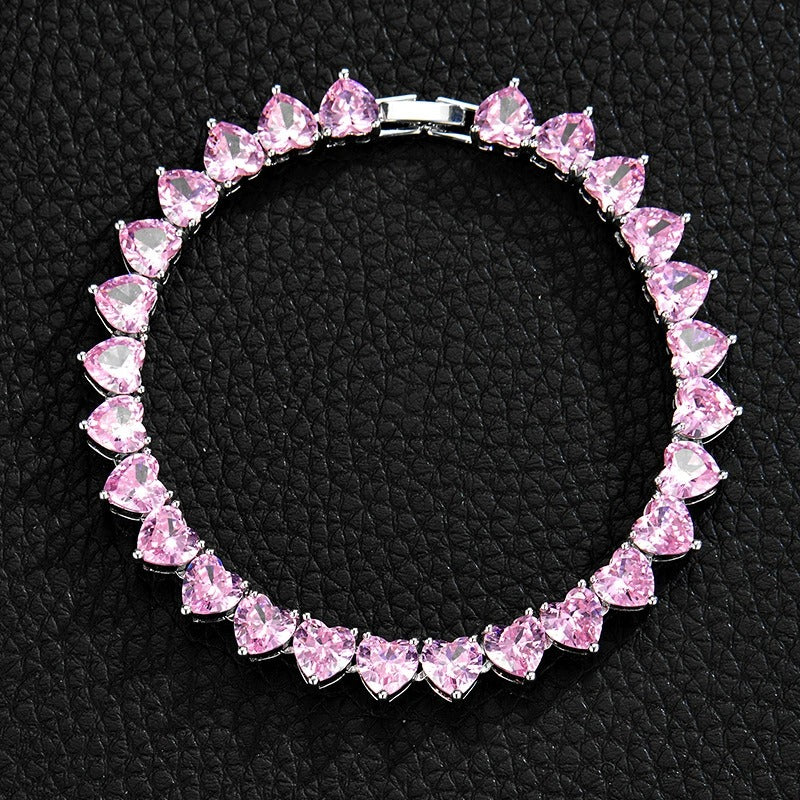 Iced-Out Heart Tennis Chain Necklace