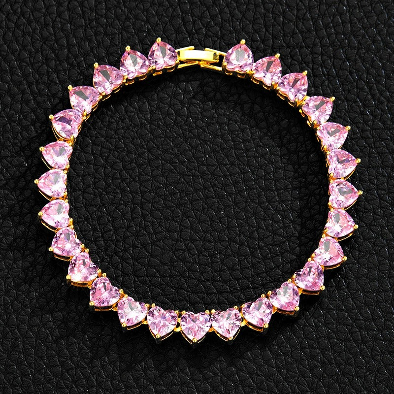 Iced-Out Heart Tennis Chain Necklace