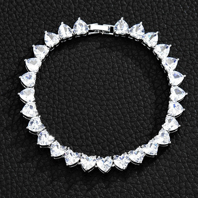 Iced-Out Heart Tennis Chain Necklace