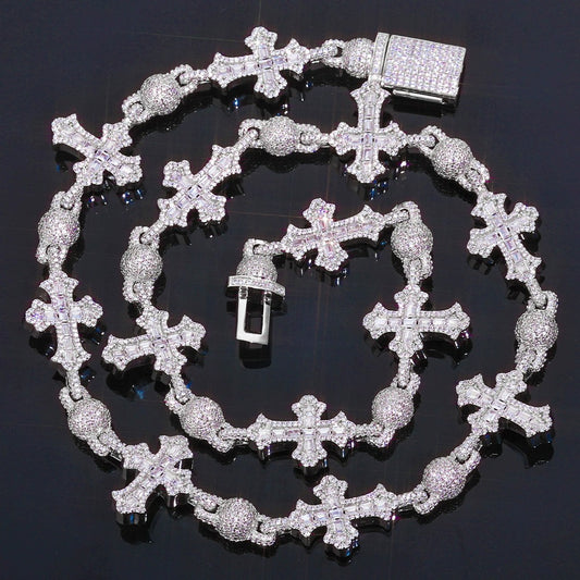 Baguette Cross Chain Bracelet Necklace