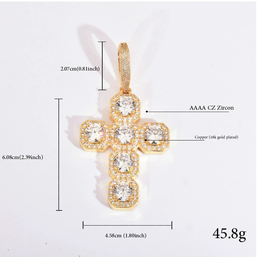 Hip Hop Diamond Cross Pendant