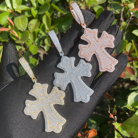 Iced Bling Templar Cross Pendant