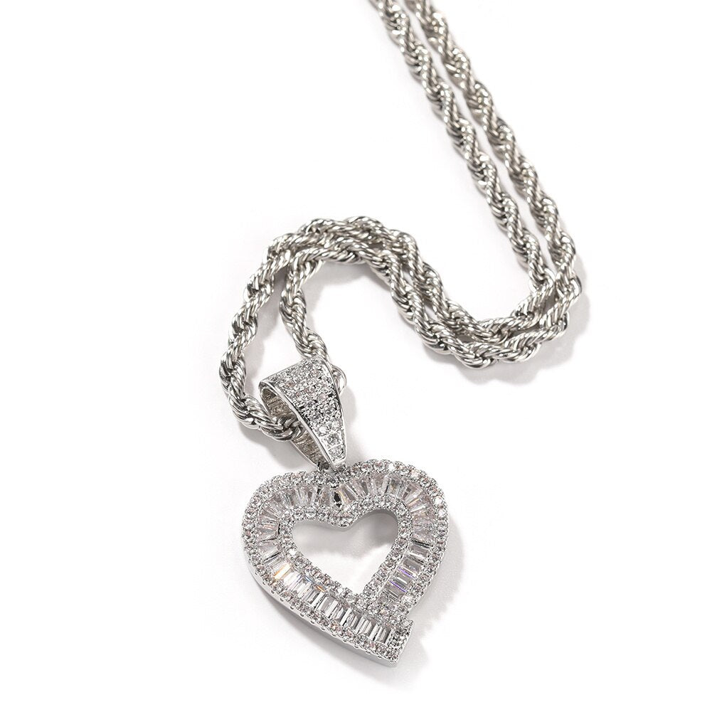 Baguette Heart Pendant