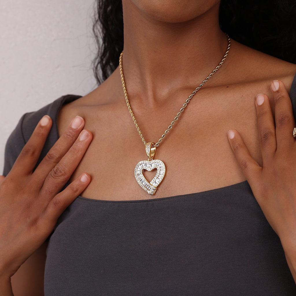 Baguette Heart Pendant