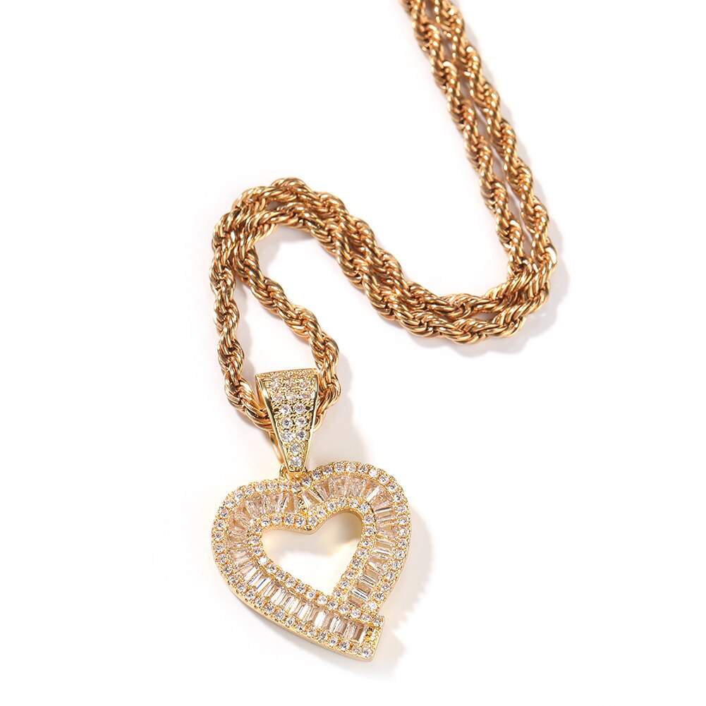 Baguette Heart Pendant