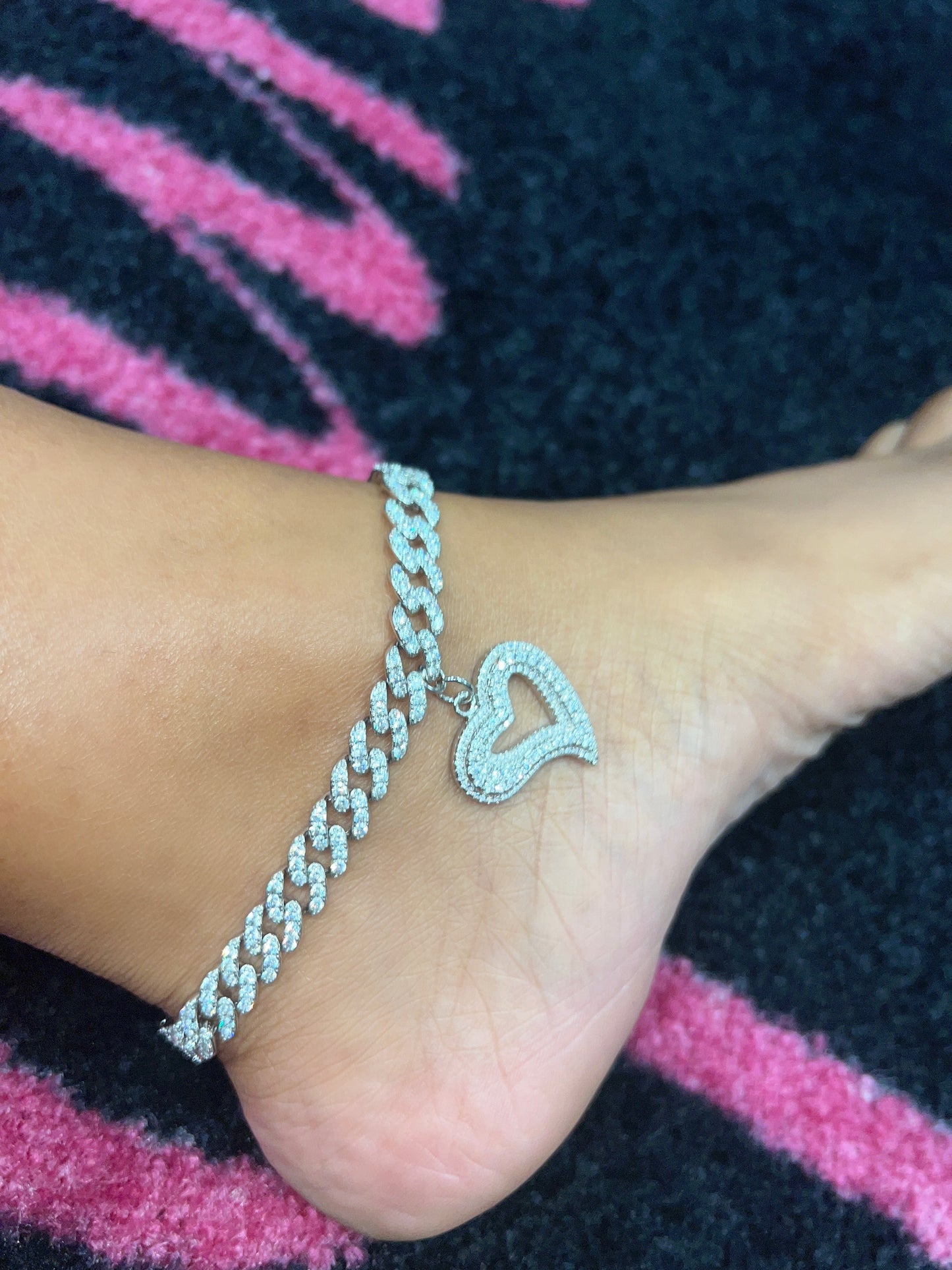 Heart Mini Cuban Link Anklet