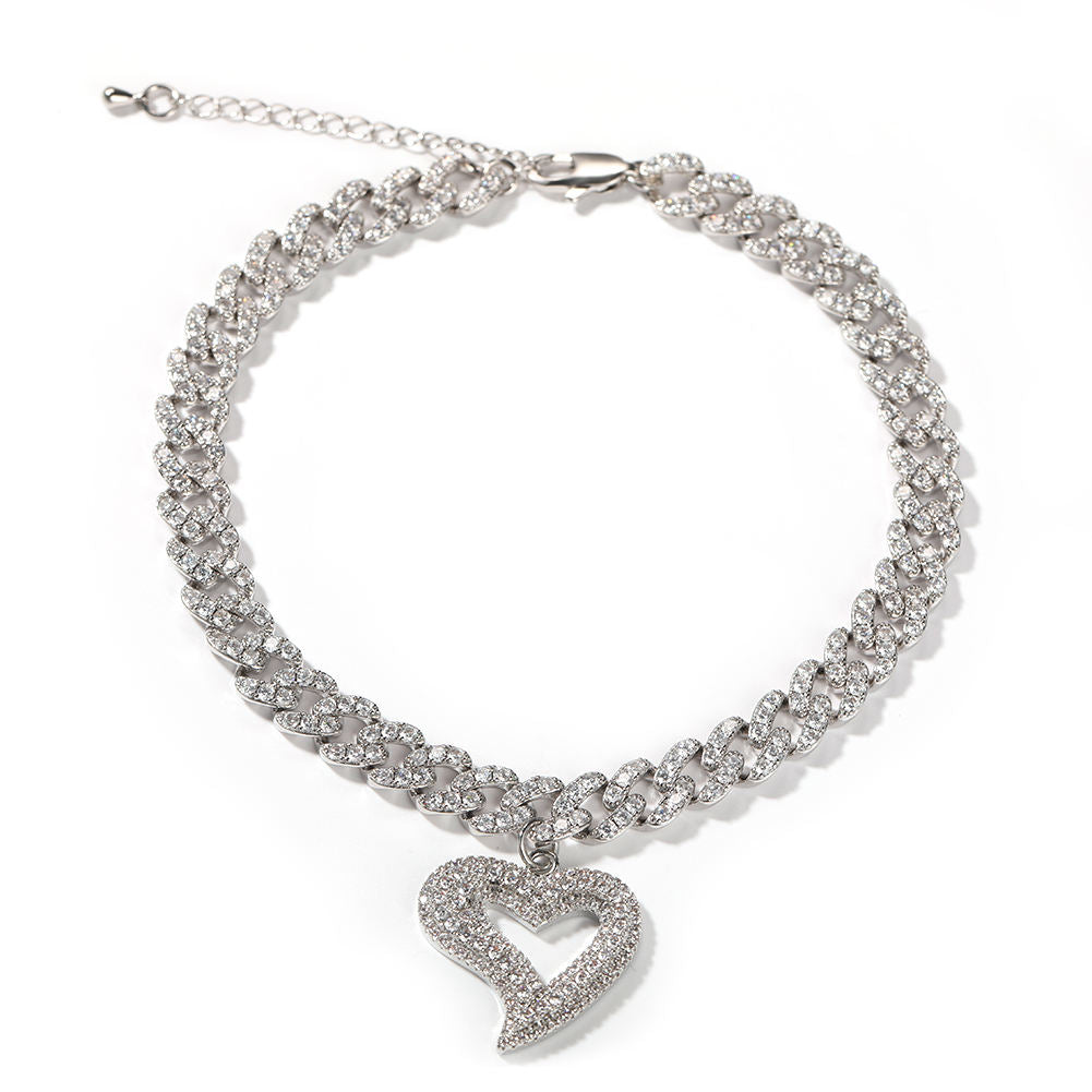 Heart Mini Cuban Link Anklet