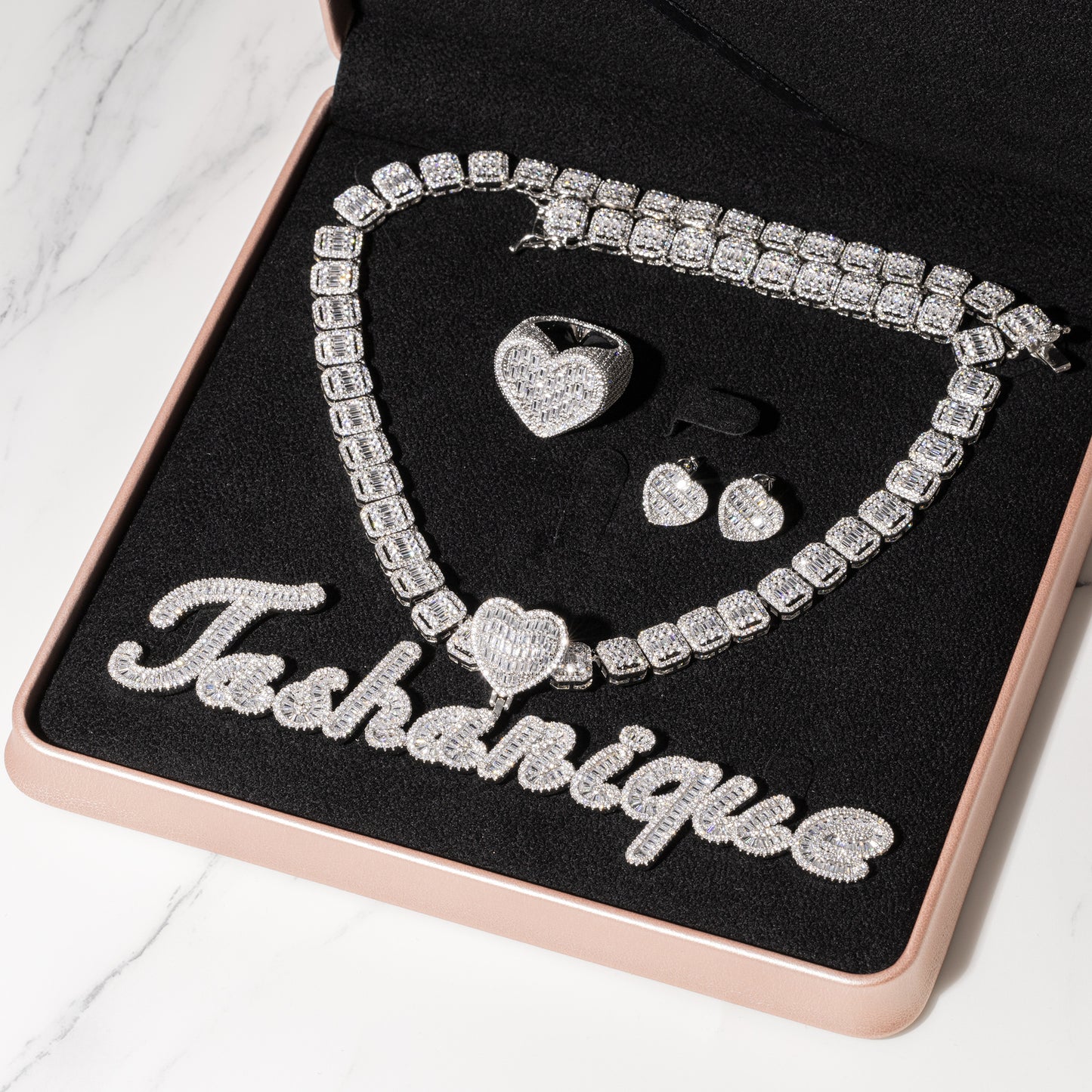 Love Baguette Nameplate Necklace