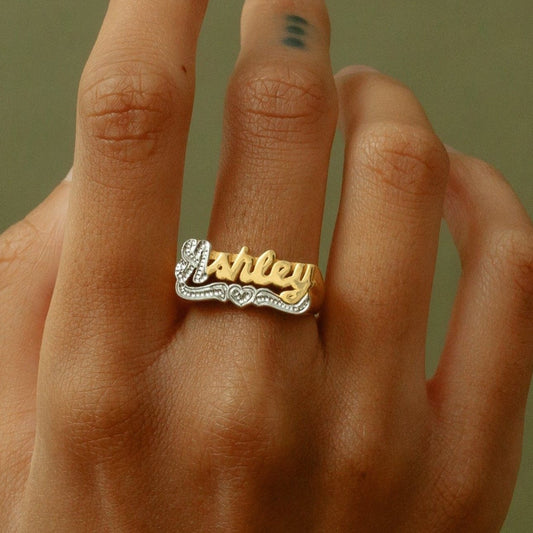 Personalized Script Name Ring