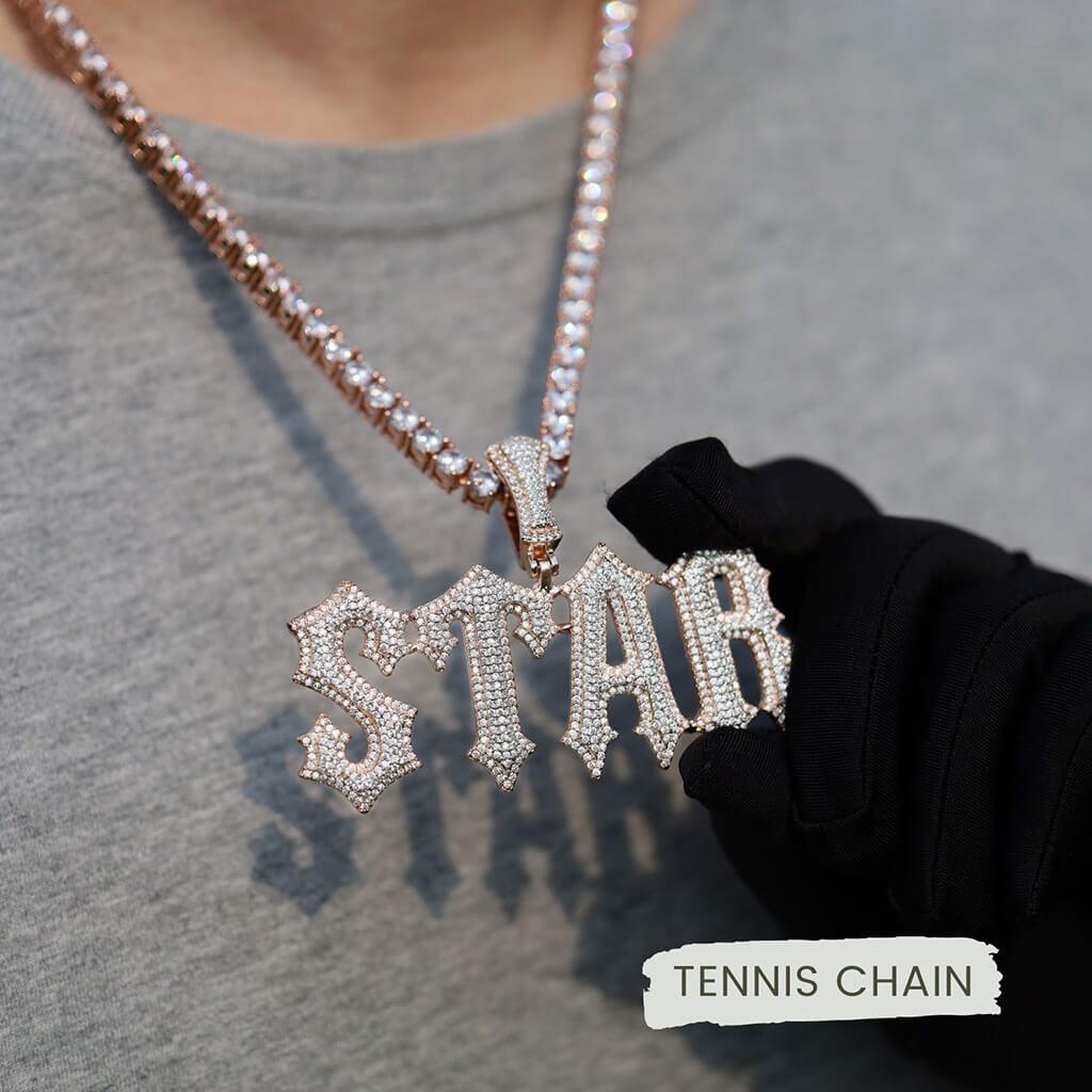 Two Tone Super Rapper Star Name Pendant