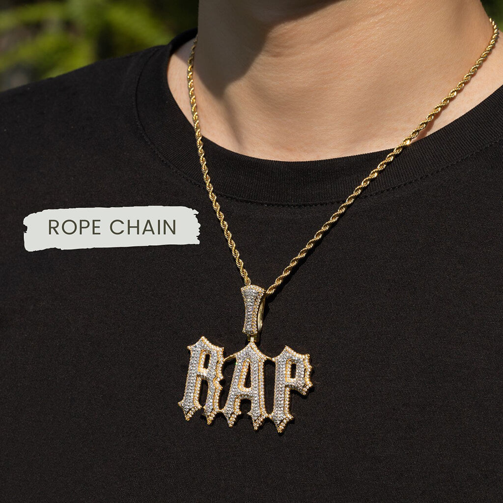 Two Tone Super Rapper Star Name Pendant