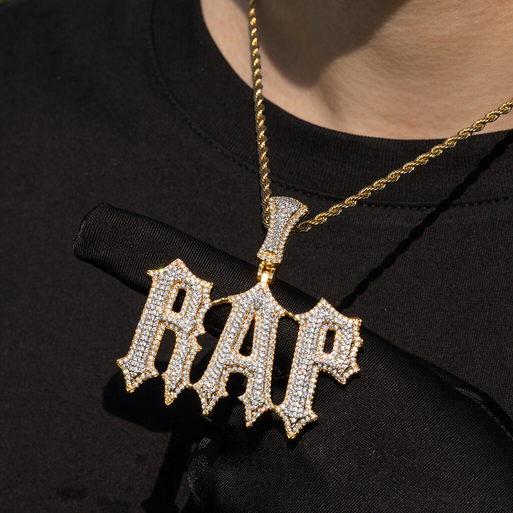 Two Tone Super Rapper Star Name Pendant