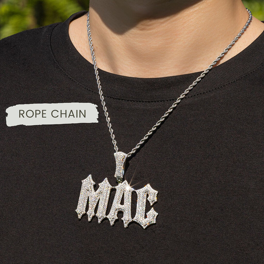 Two Tone Super Rapper Star Name Pendant