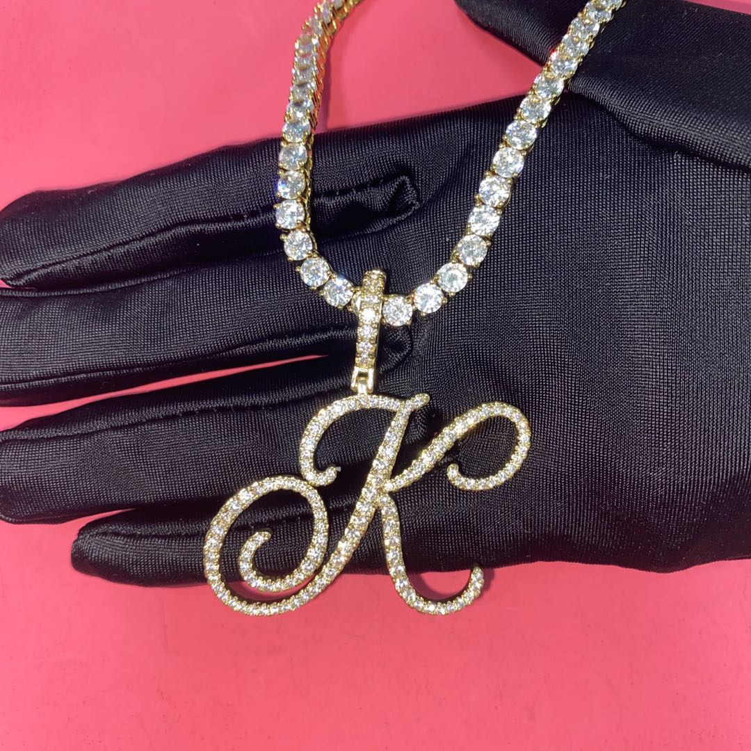 Posh Cursive Necklace Diamond Chain