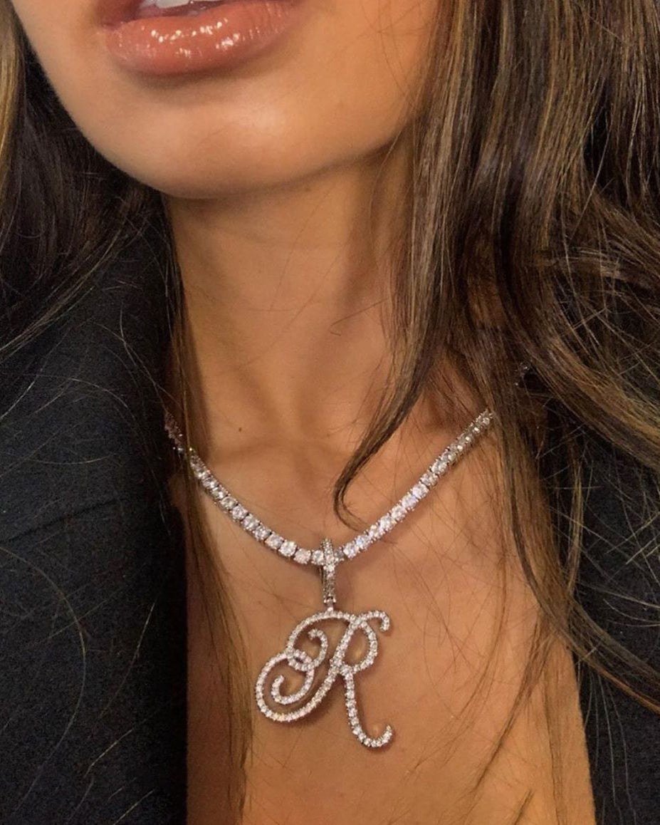 Posh Cursive Necklace Diamond Chain